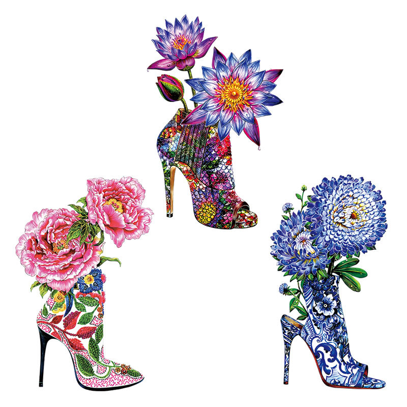 Applique Patch Flower - High heels flowers Iron On Patch