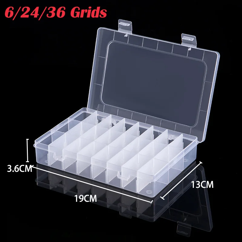 6/24/36 Grids Plastic Storage  - Craft Embellishment Storage ulasan dan harga