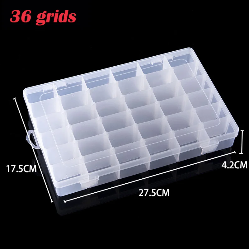 6/24/36 Grids Plastic Storage  - Craft Embellishment Storage ulasan dan harga