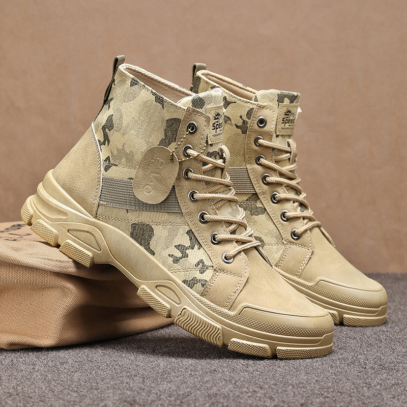 Men's Camouflage High-Top Comb - Guipure Lace Panel ulasan dan harga