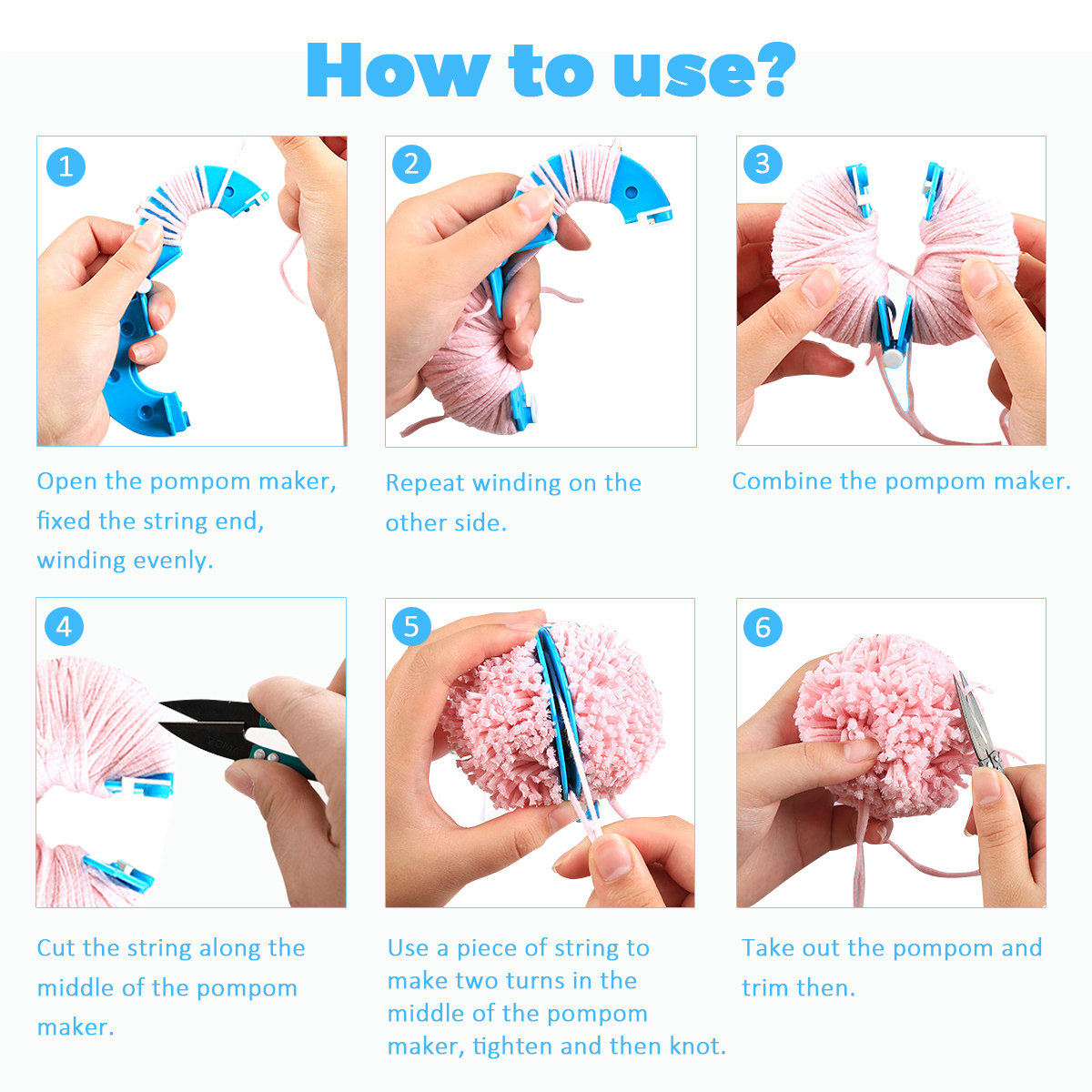 8Pcs Pompom Makers 4 Sizes Ess - Pom Pom Maker Tool ulasan dan harga